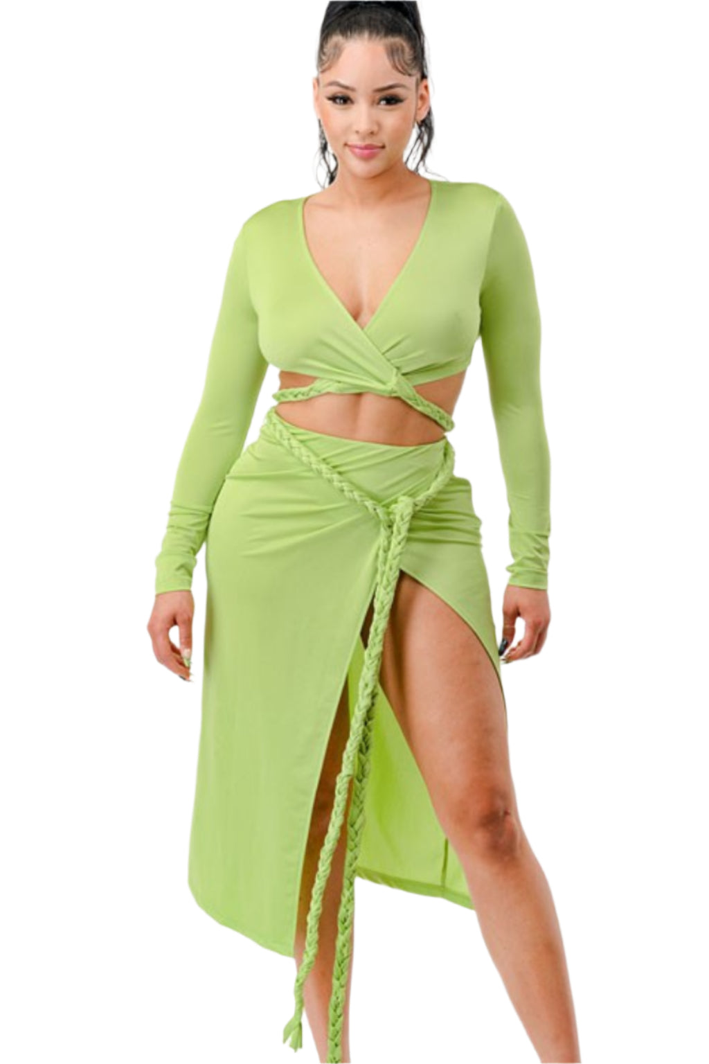 Wild In Hot Wind Midi Dress - Green - Epicplacess