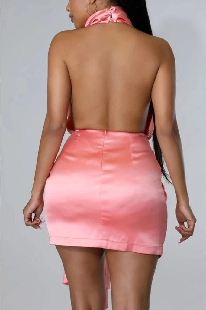 Epicplacess Dress M / Pink Beauty Halter Secrets Mini Dress - Pink GTD26353