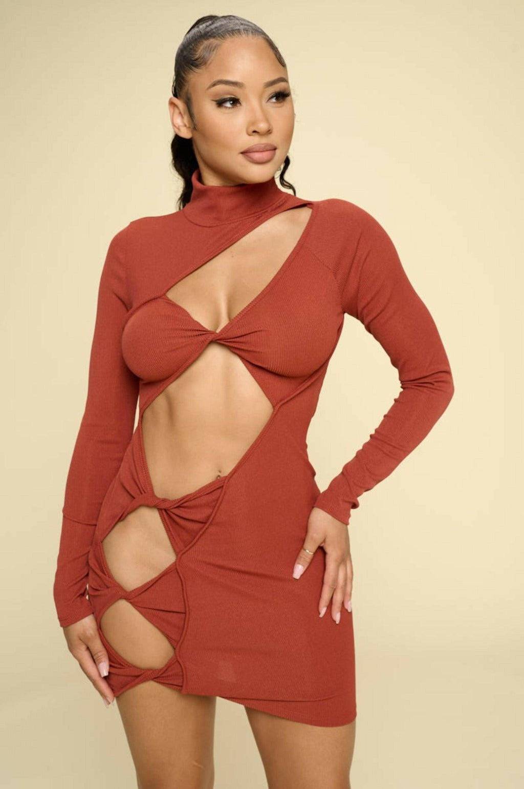 Turn Heads Seductive Mini Dress Dress Epicplacess S brown
