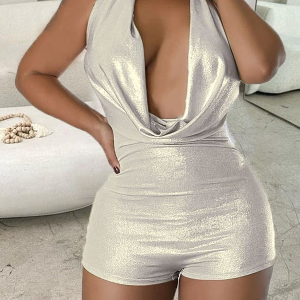 Epicplacess jumpsuit Feel So Hyped Romper-Silver