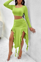 Epicplacess skirts XS / Green Lasting Memory Sweater Skirt Set 0019232TZ54968
