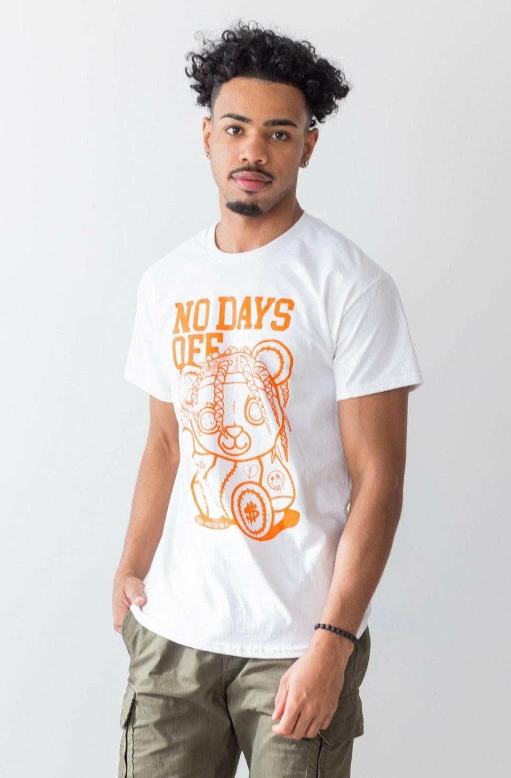 Printed No Days Off Graphic Tee tops Epicplacess S WHITE