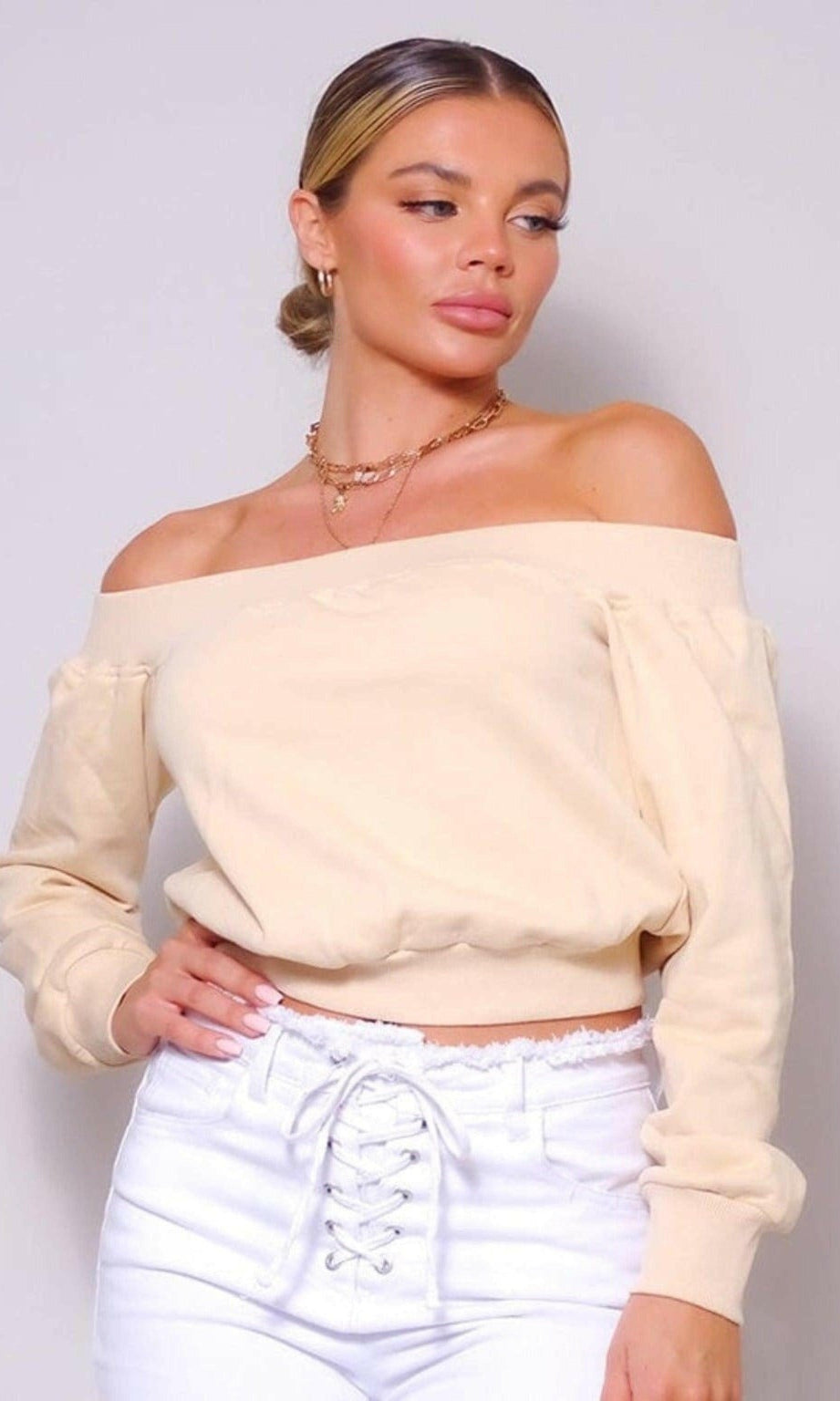 Epicplacess tops Small / CREAM / UNITED STATES Wanderlust Vibes Off Shoulder Tops CT10185