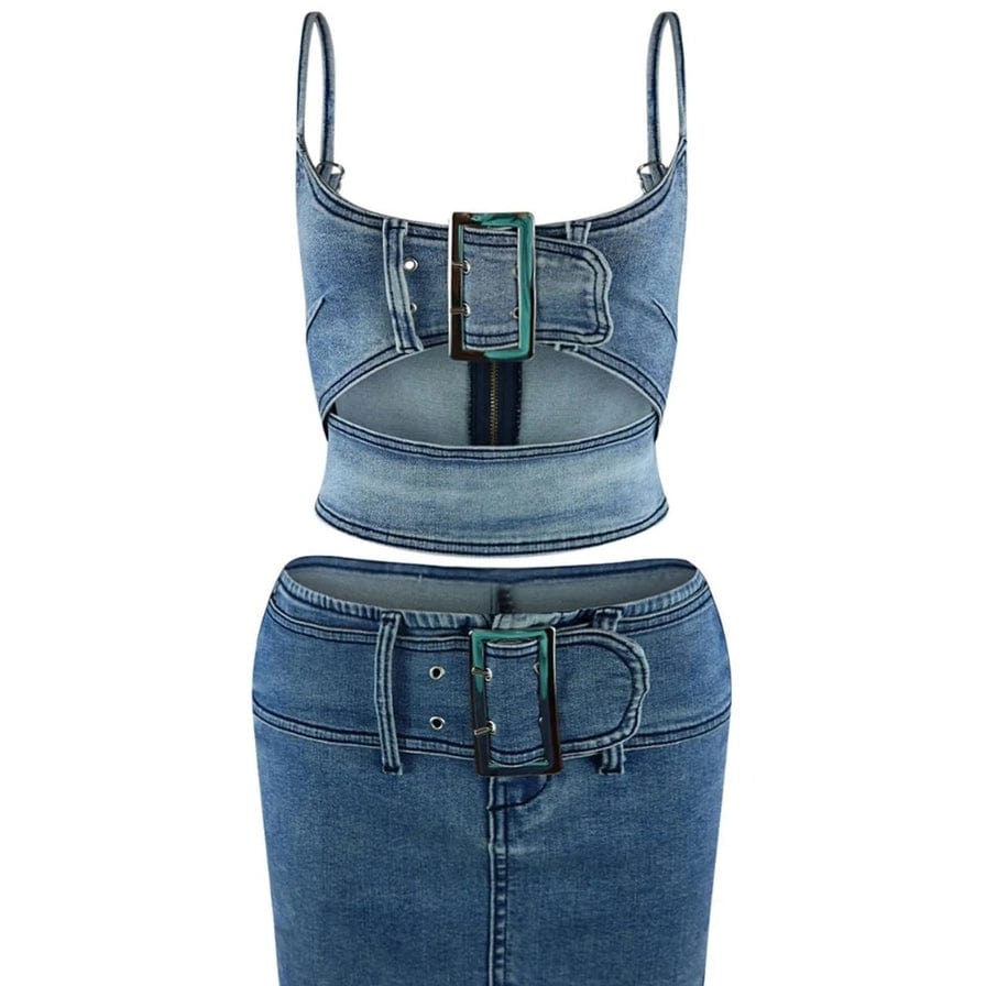 Stylish Women's Denim Skirt Set Sets Epicplacess S Blue Wash