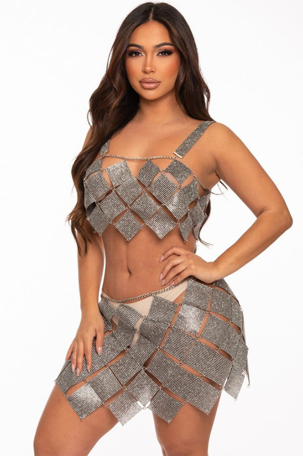 Cross Verva Metallic Mesh Two Piece Set - Epicplacess