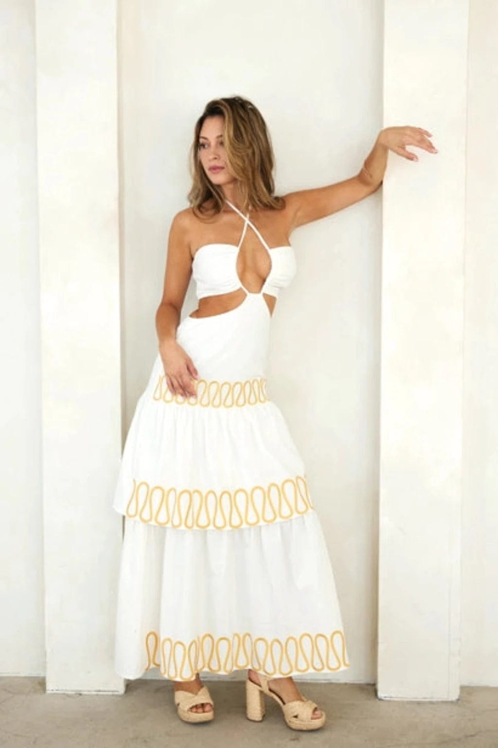 Time embroidery Maxi Dress Off White Dress Epicplacess Off White S 