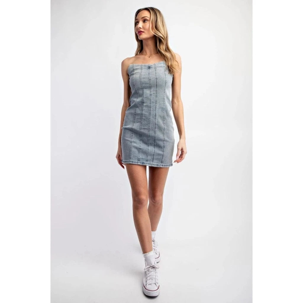 Dreamweaver Denim Mini Dress Dress Epicplacess   