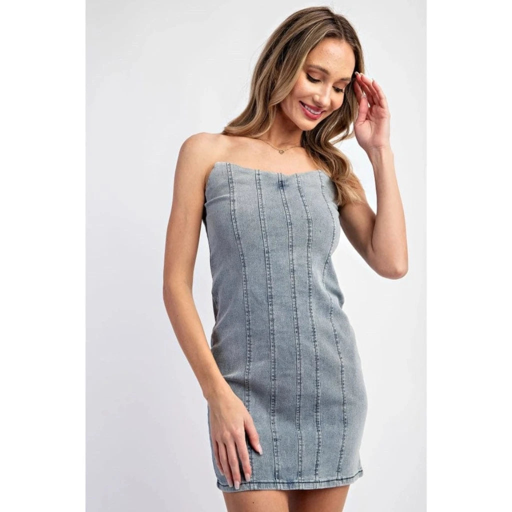 Dreamweaver Denim Mini Dress Dress Epicplacess   