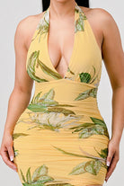 Epicplacess Dress Evangeline Tropical Floral Midi Dress
