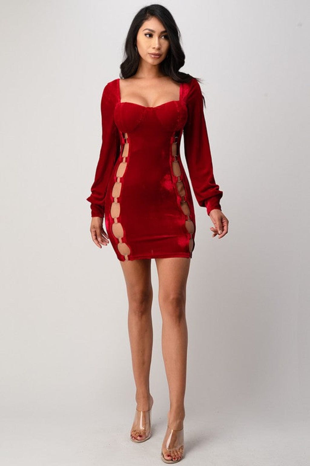 Epicplacess Dress Gabriella Ring Out Mini Dress-Red/Blue