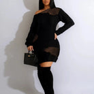 Knitted Espy Gaze Midi Dress - Black Dress Epicplacess   