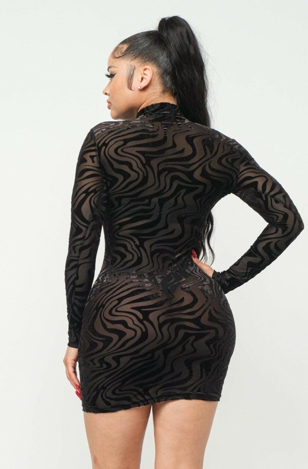 Epicplacess Dress L / Black Raelynn Mesh Mini Dress - Black 23144-BLACK-3