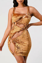 Epicplacess Dress L / Gold Say Nothing velvet Mini Dress - Silver D7506
