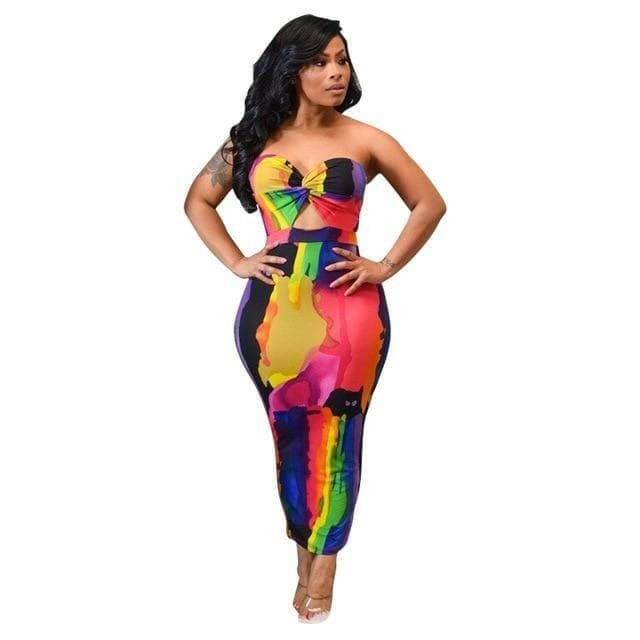 The Neon Tie-Dye Midi Dress Dress Epicplacess Multi L United States