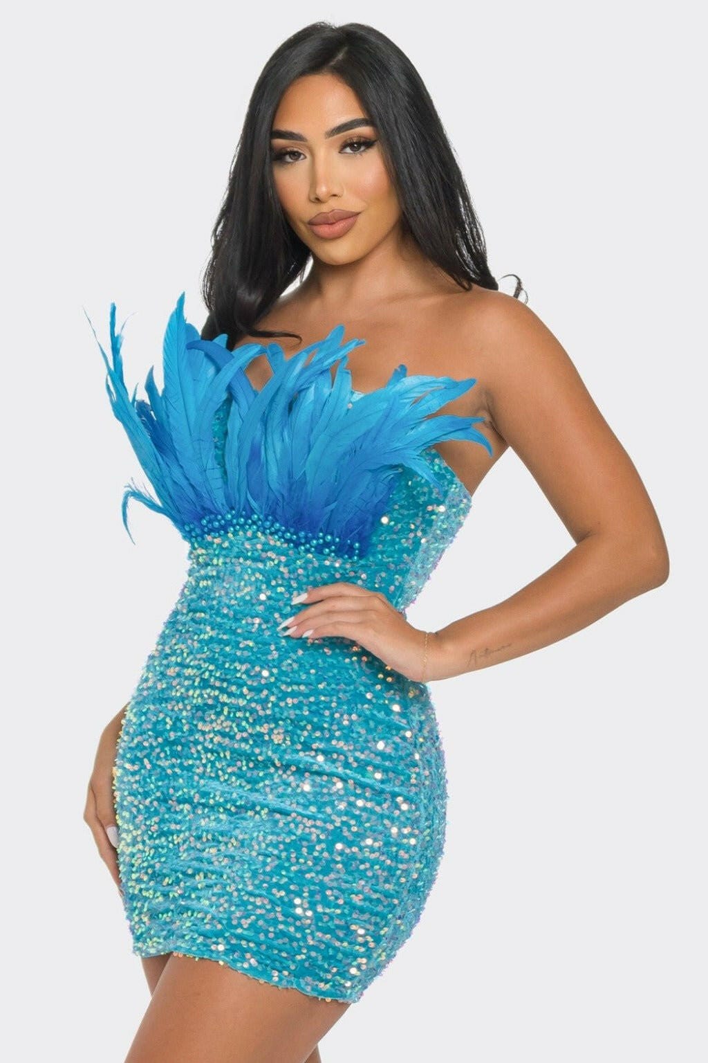 Queen Sequin Mini Dress - Hot Blue Dress Epicplacess S Blue 