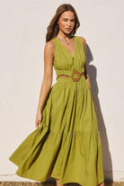 Epicplacess Dress S / Green O Ring Cutout Halter Maxi Dress - Green FD11444-CP175