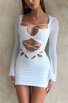 Epicplacess Dress S / White Keyholes Lace Cutout Mini Dress BM0205