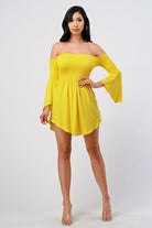 Sasha Off-Shoulder Mini Dress Yellow Dress Epicplacess S Yellow 