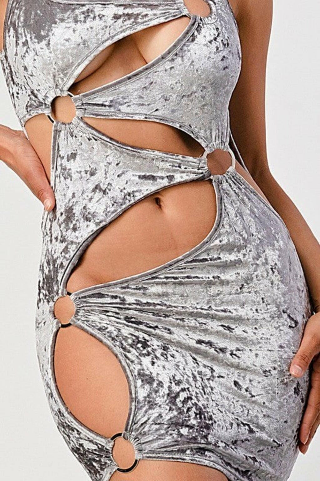 Epicplacess Dress Say Nothing velvet Mini Dress - Silver