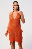 Love story Crochet cover up midi Dress Dress Epicplacess Small Orange 