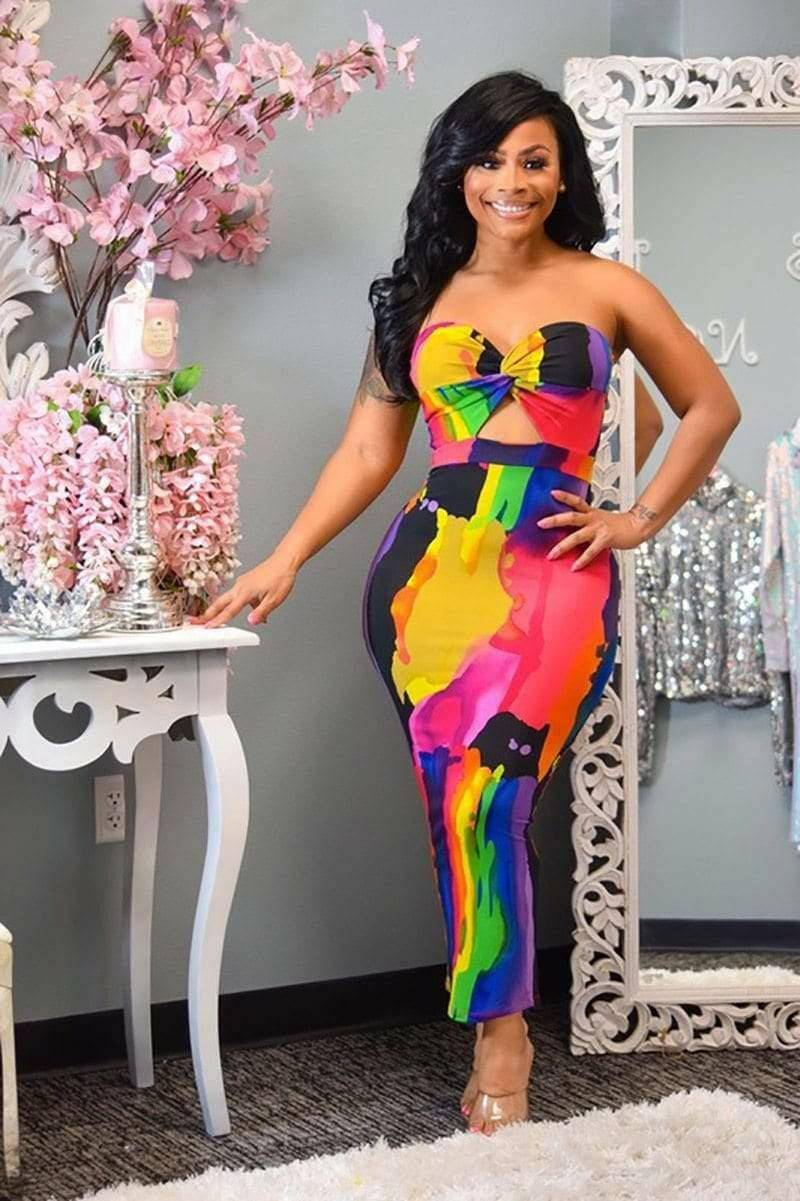 The Neon Tie-Dye Midi Dress Dress Epicplacess   