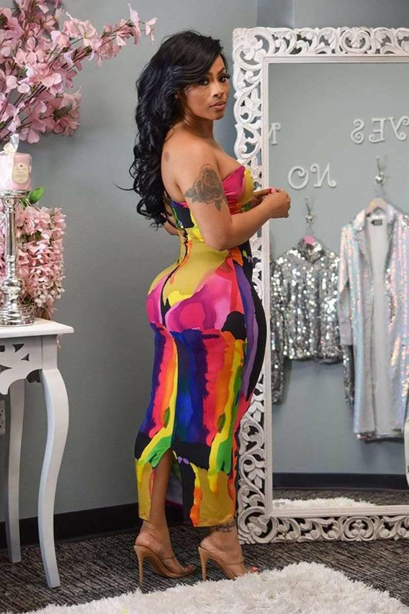The Neon Tie-Dye Midi Dress Dress Epicplacess   