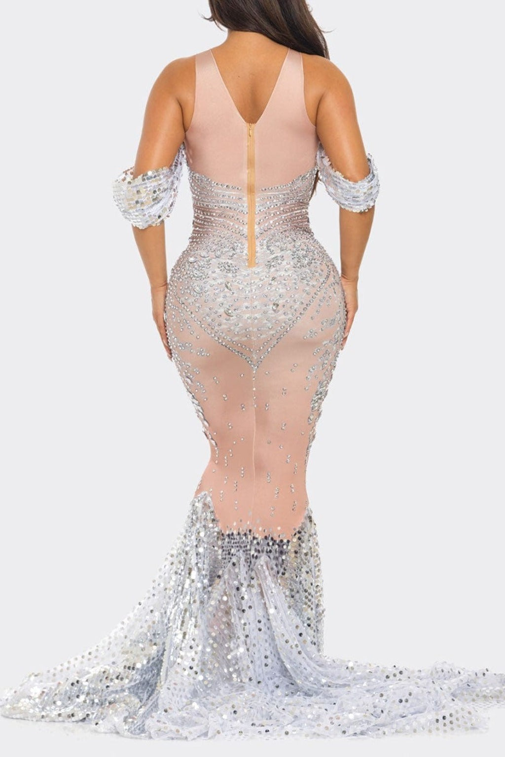 Epicplacess Dress Valerie 3D Cleavage Diamante Maxi Dress