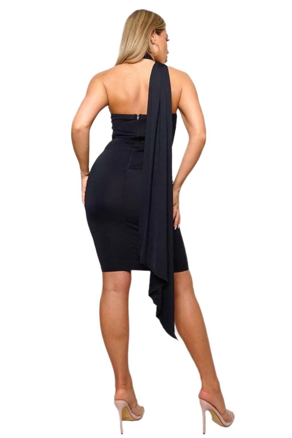 Vittoria Asymmetric Scarf Midi Dress Dress Epicplacess   