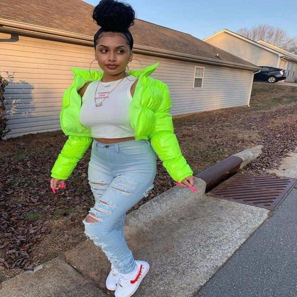 This Puffer Texture Latex Jacket jacket Epicplacess   