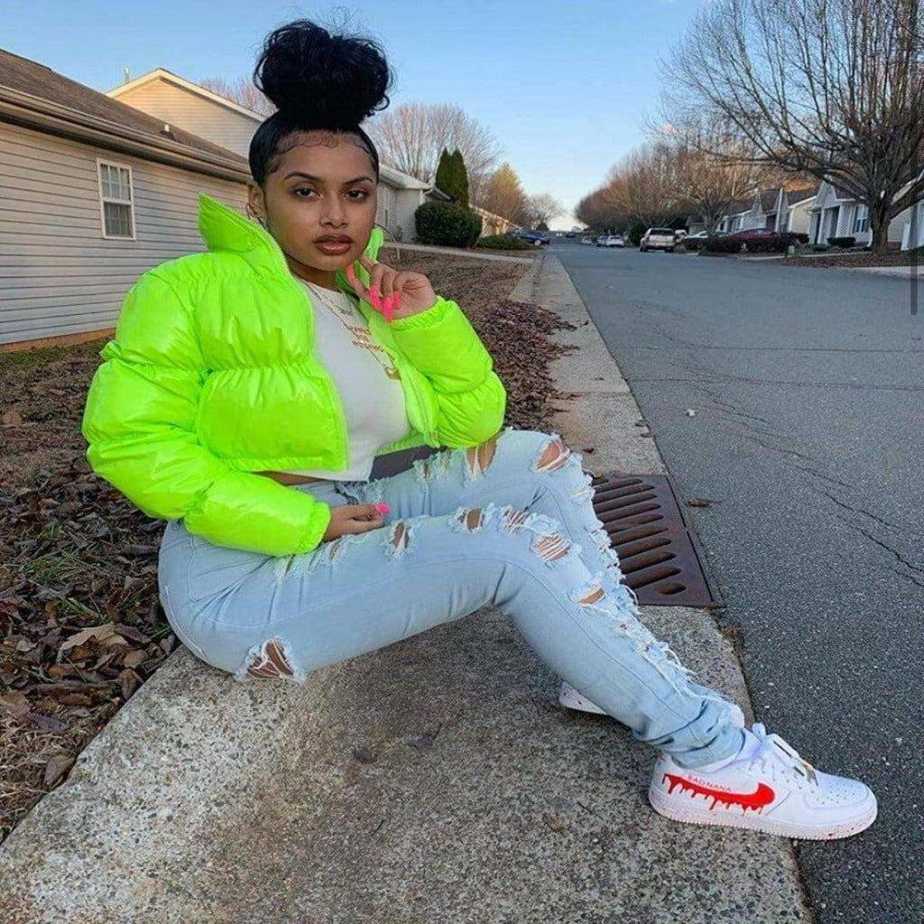 This Puffer Texture Latex Jacket jacket Epicplacess   