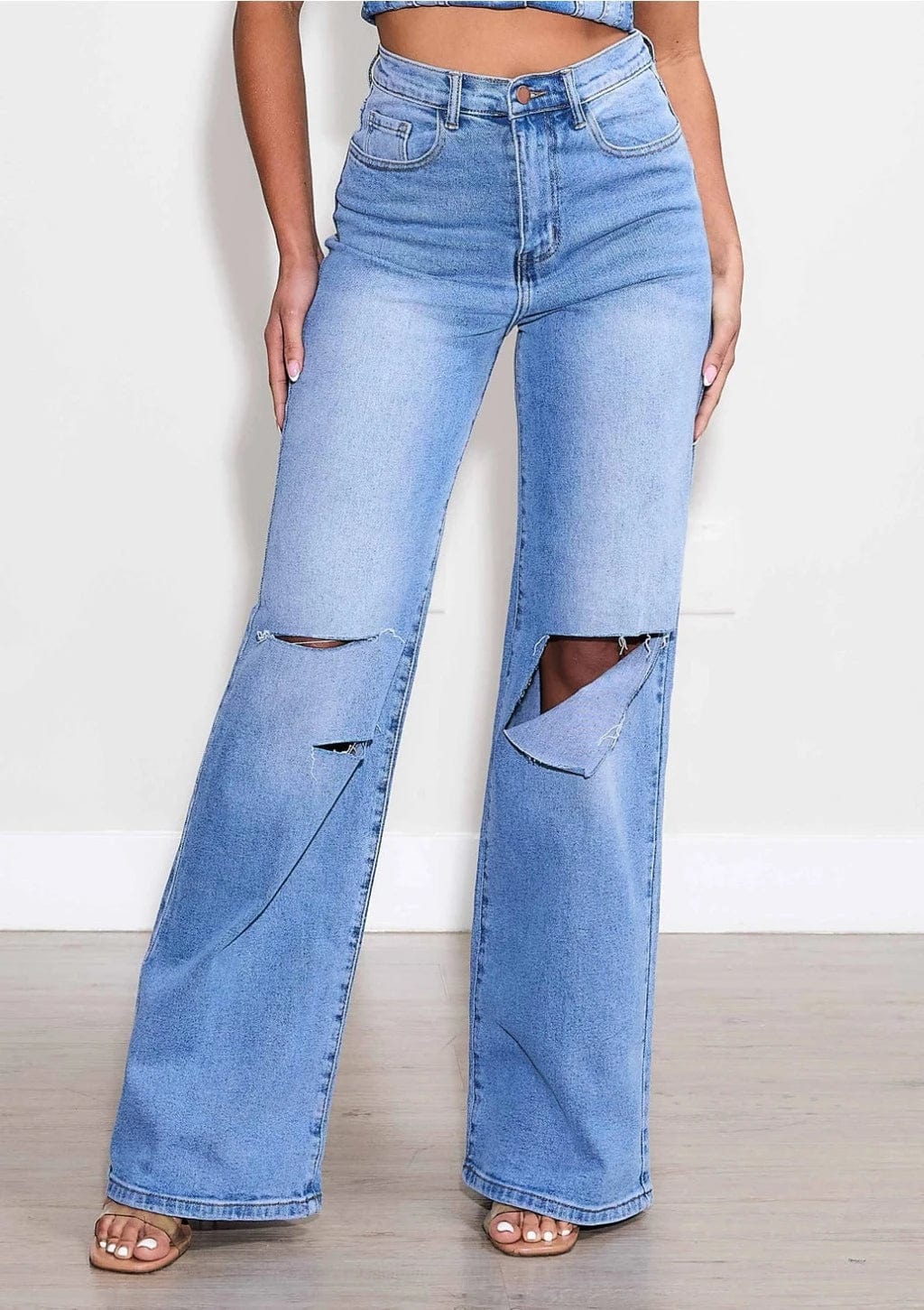 Epicplacess JEANS 0 / Blue Catching Your Eye Straight Leg Jeans-Blue EP1914LS-1