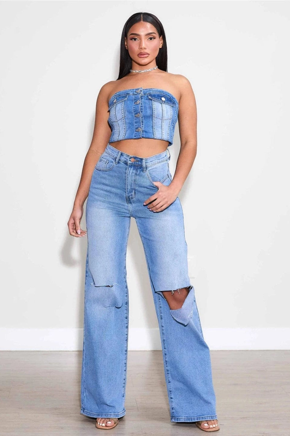 Epicplacess JEANS Catching Your Eye Straight Leg Jeans-Blue
