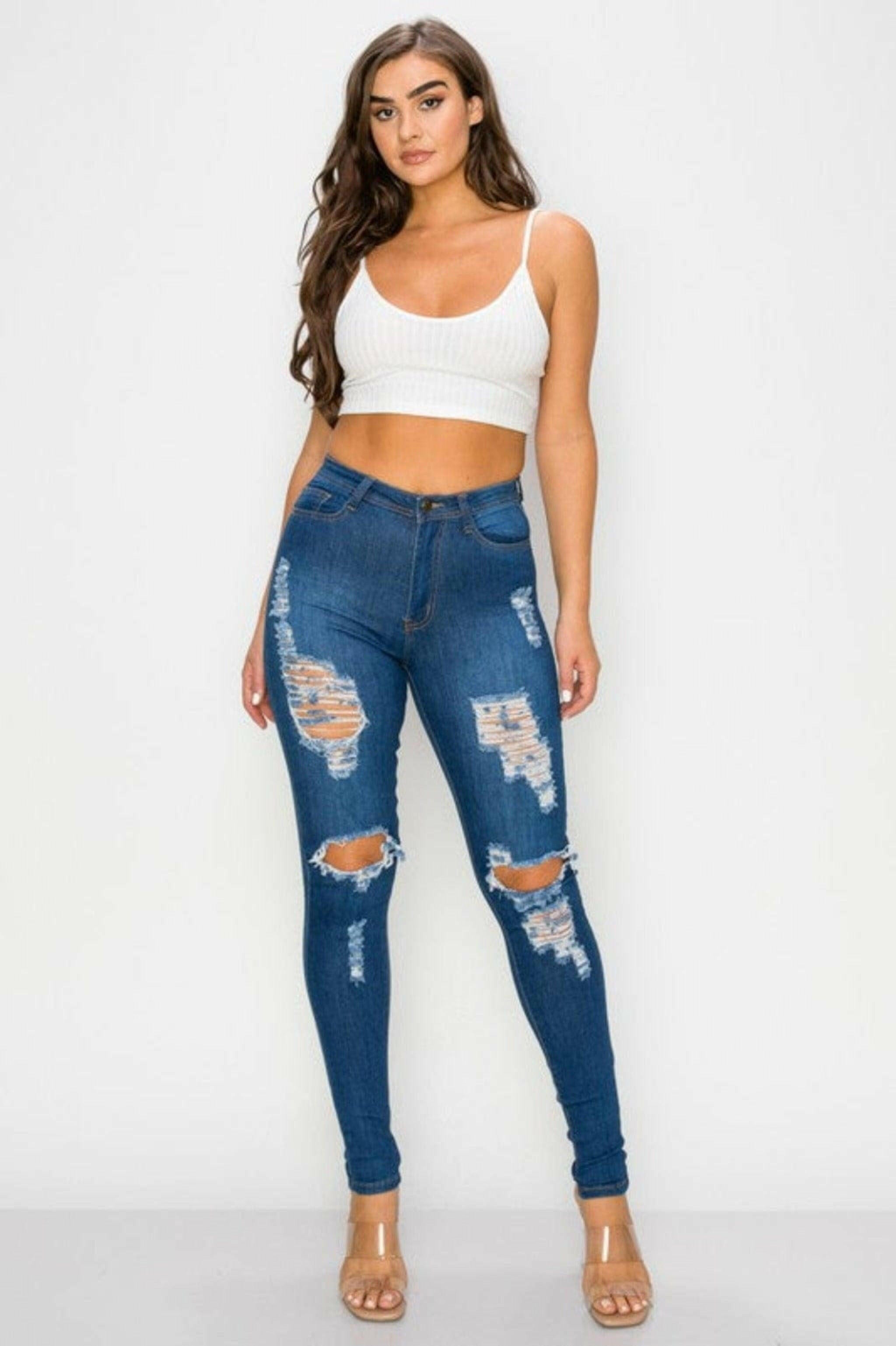 Epicplacess JEANS Small / Blue / United States Ootd Vibes High Waisted Women Jeans LO-194 A1