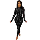 Marcella Letters Print Jumpsuits jumpsuits Epicplacess black S United States