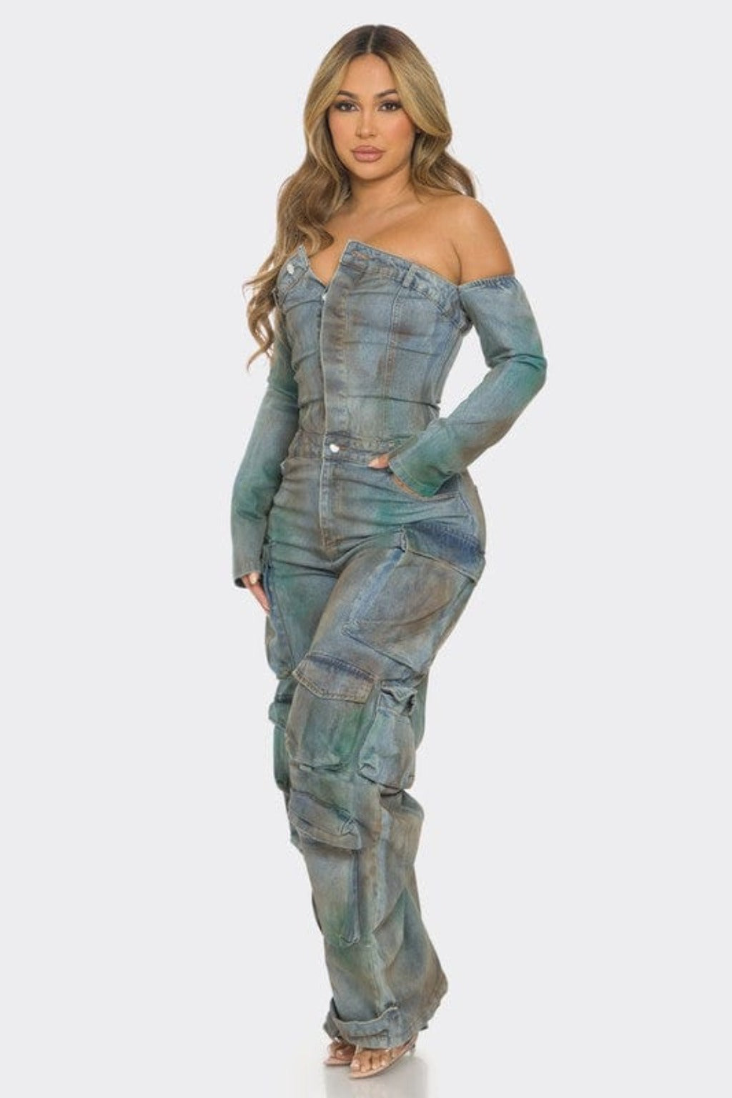 Rusty Tie-Dye Cargo Jumpsuit-Blue jumpsuits Epicplacess Blue S 