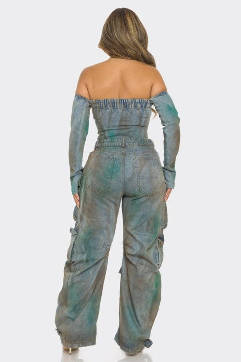 Rusty Tie-Dye Cargo Jumpsuit-Blue jumpsuits Epicplacess   