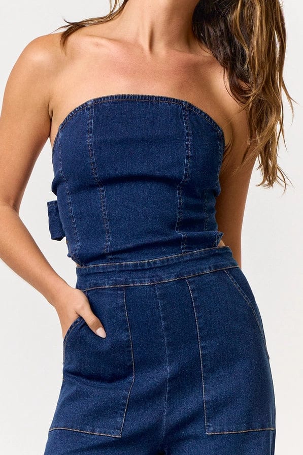 Denim Night Woman's Jumpsuit jumpsuits Epicplacess S Deep Blue Wash 