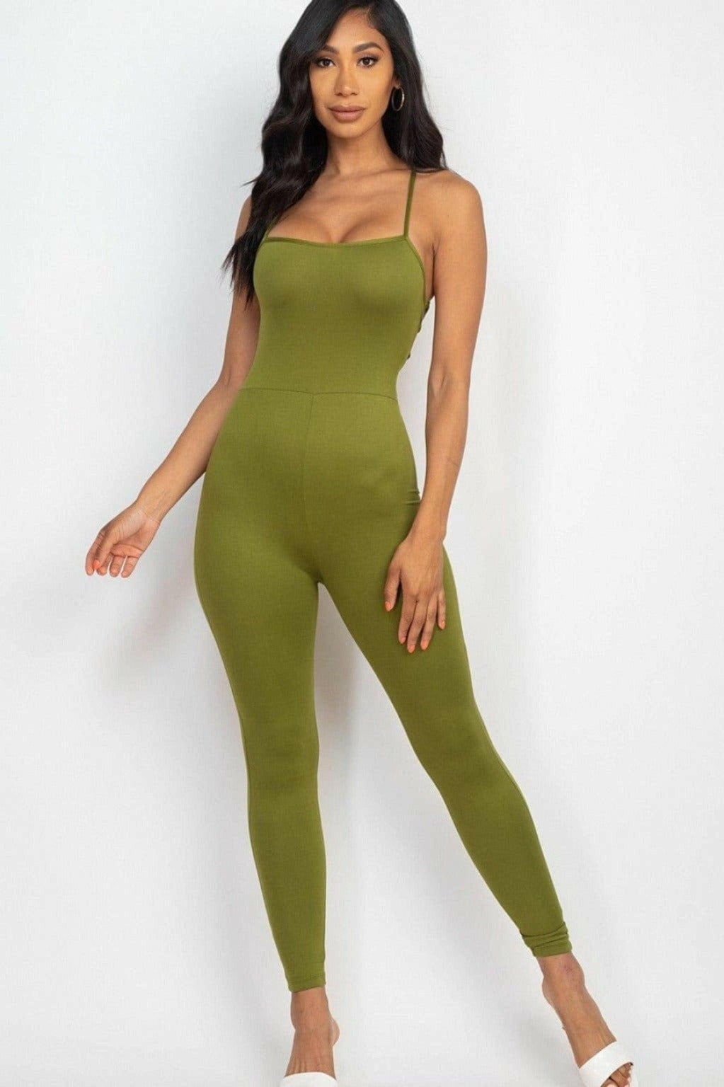 Epicplacess jumpsuits SMALL / GREEN / UNITED STATES CRISS Women's  Linen Cotton Jumpsuits UJP-842