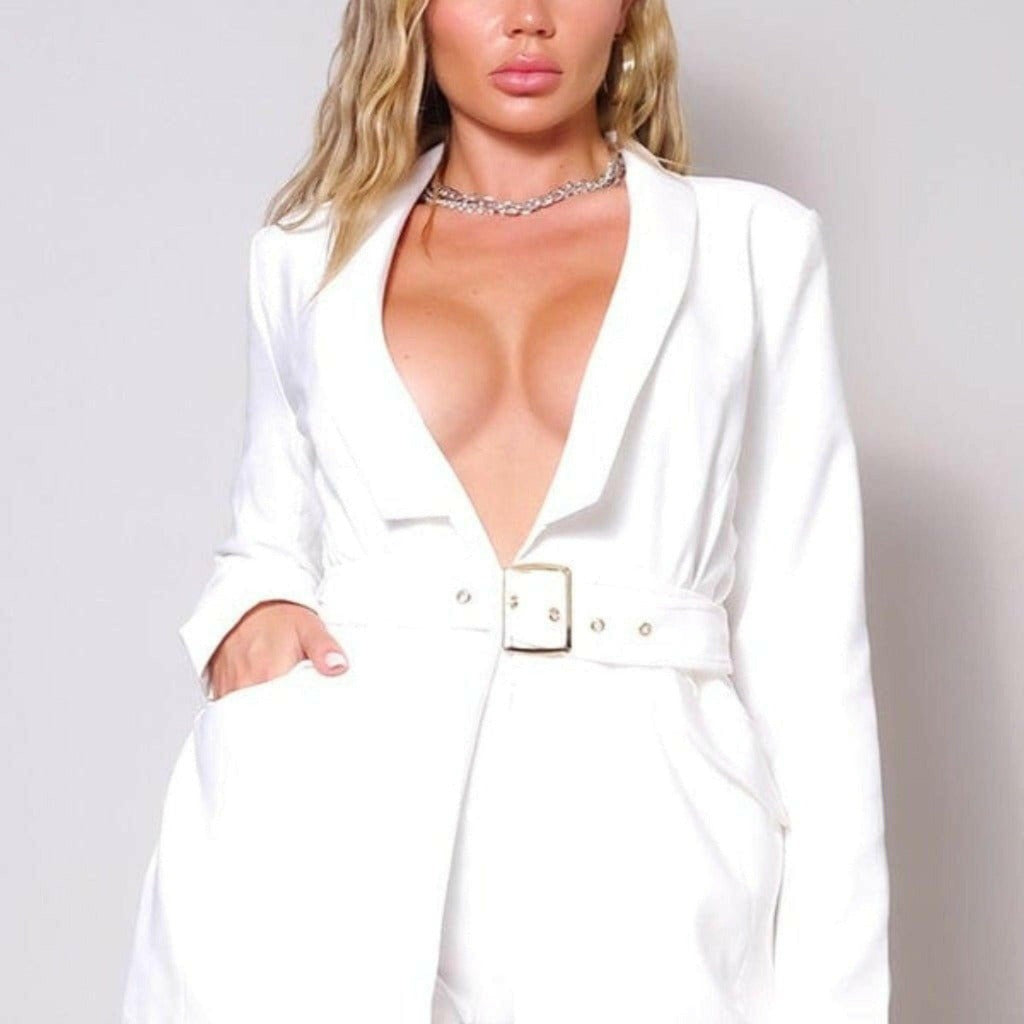 Epicplacess jumpsuits Small / IVORY / polyester Dreamy Babe Blazer Sets Jumpsuits
