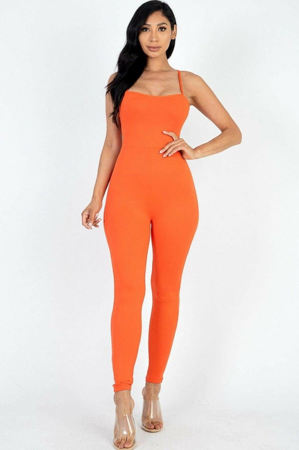Epicplacess jumpsuits SMALL / Orange / UNITED STATES CRISS Women's  Linen Cotton Jumpsuits UJP-843