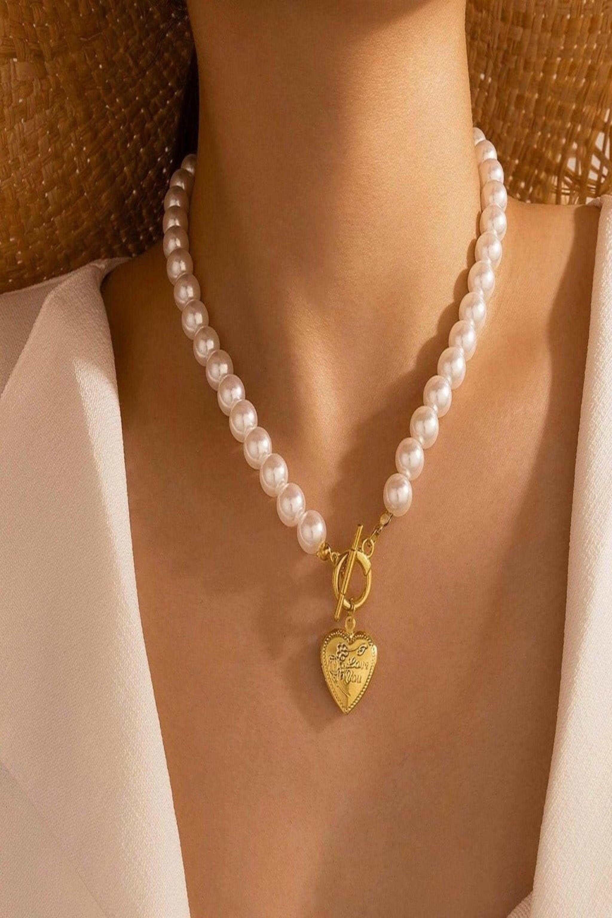 Epicplacess necklace white / United States Pearl Heart Le Vian Opal Necklaces 676943-A-United States