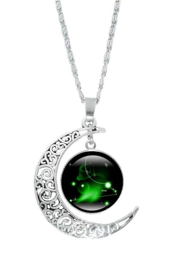 Epicplacess Necklaces Green Crescent Moon Elegant Necklaces 676950-C-United States
