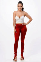 Sateen Ruched Hem Pant pant Epicplacess S Red 