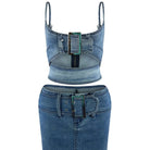 Stylish Women's Denim Skirt Set Sets Epicplacess S Blue Wash 