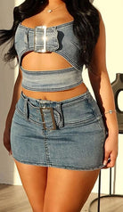 Stylish Women's Denim Skirt Set Sets Epicplacess   