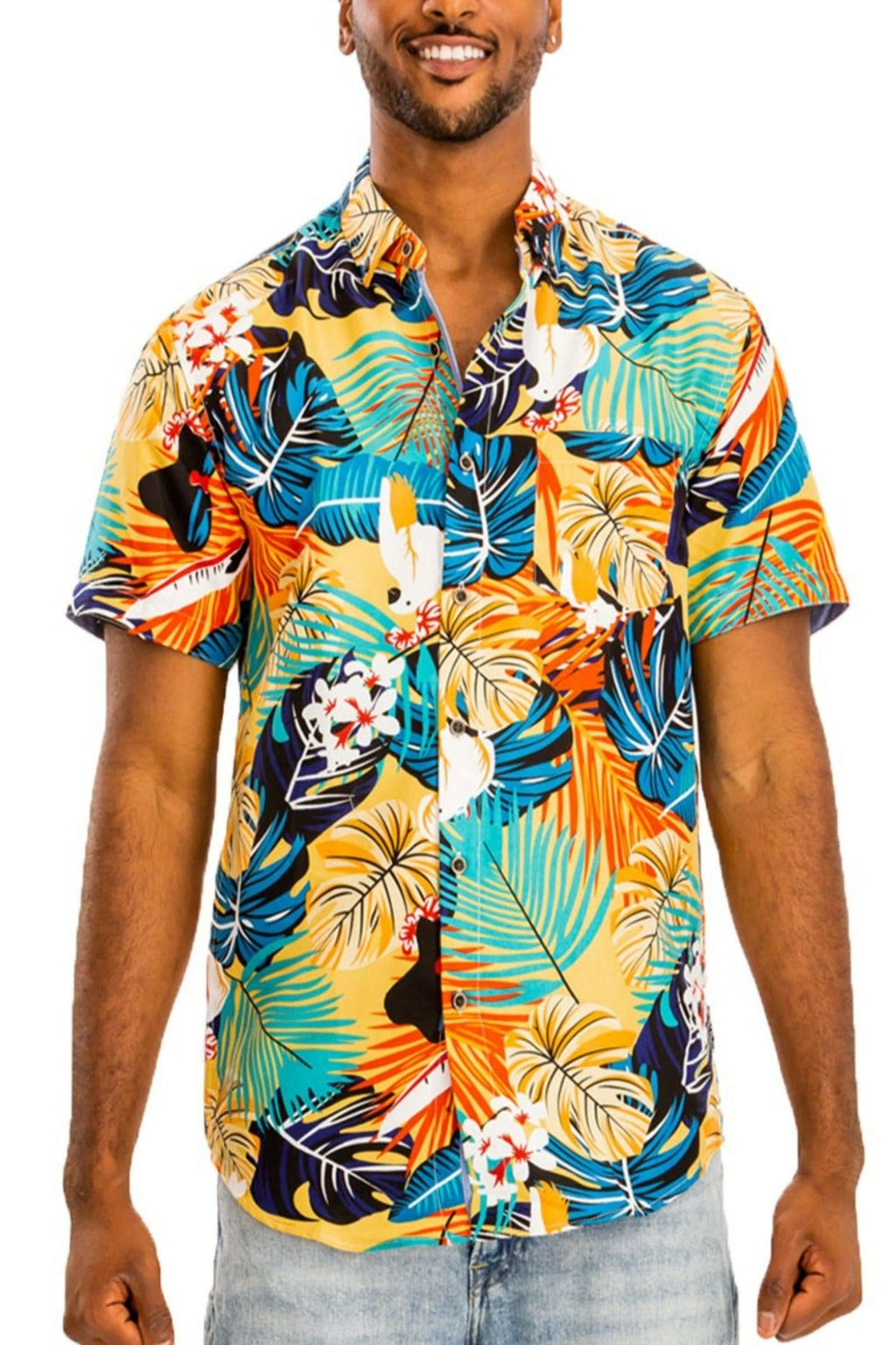 Epicplacess shirts Weiv Hawaiian Print Button Down Shirts