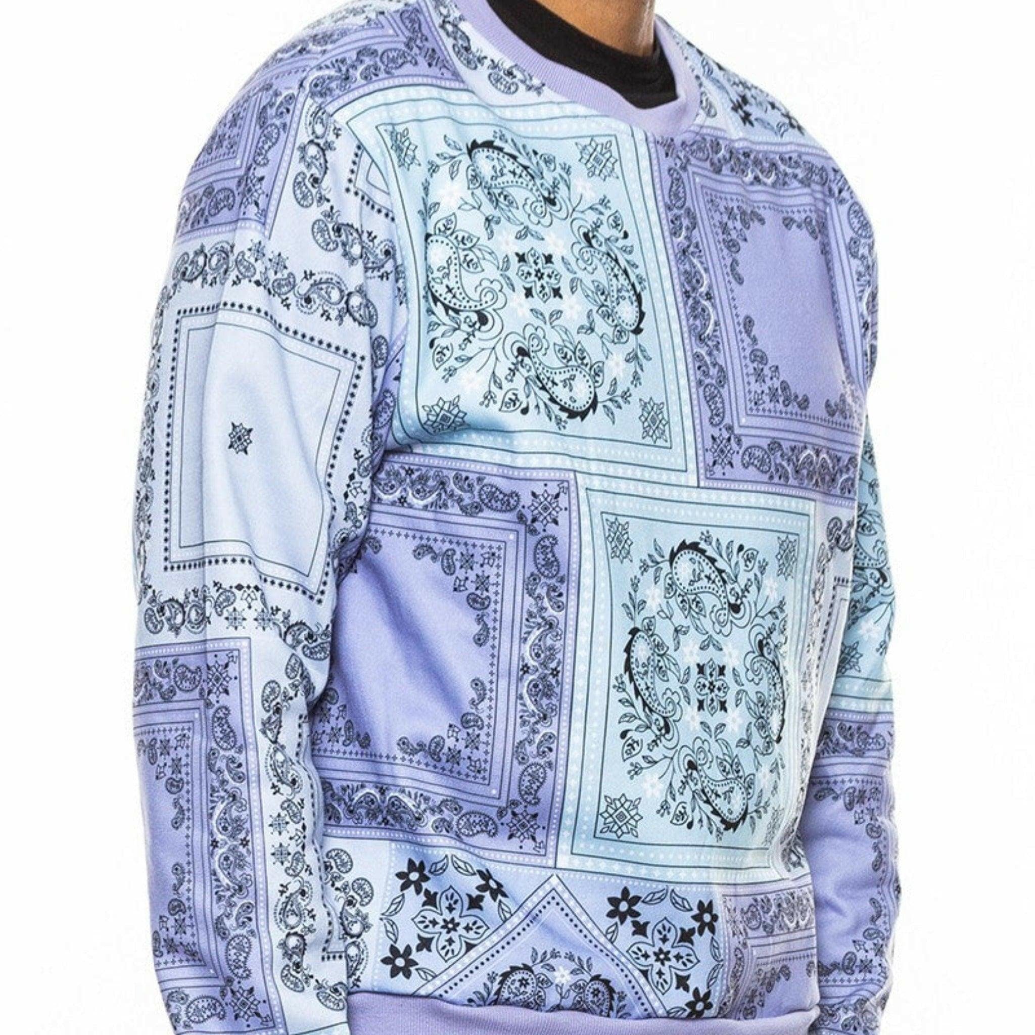 Epicplacess sweaters Small / Lavender Paisley Epic Bandana Print Sweater CR114-C-1