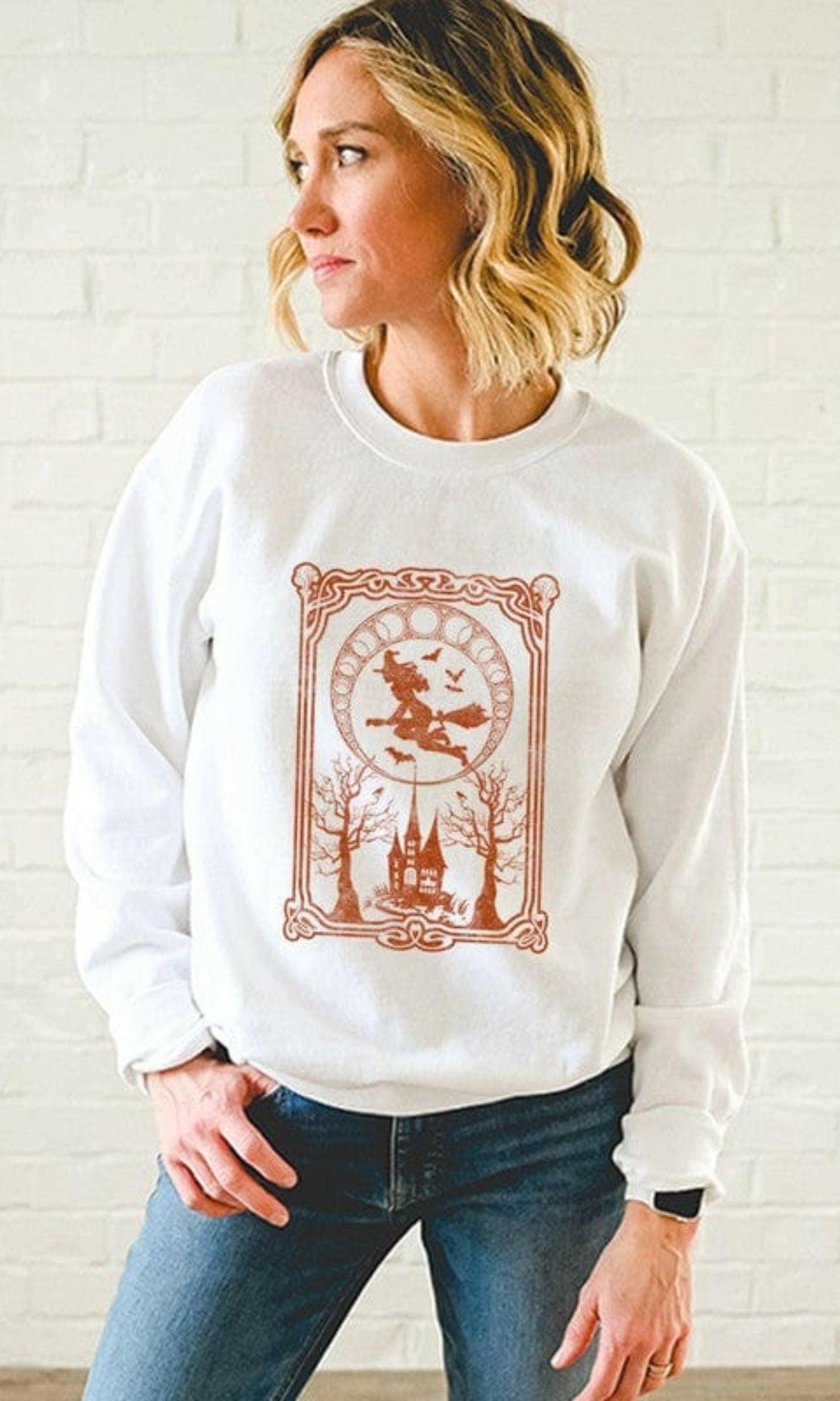 Epicplacess Sweatshirt Small / White SPOOKY TIME CROPPED TEDDY SWEATER SS2864K-2