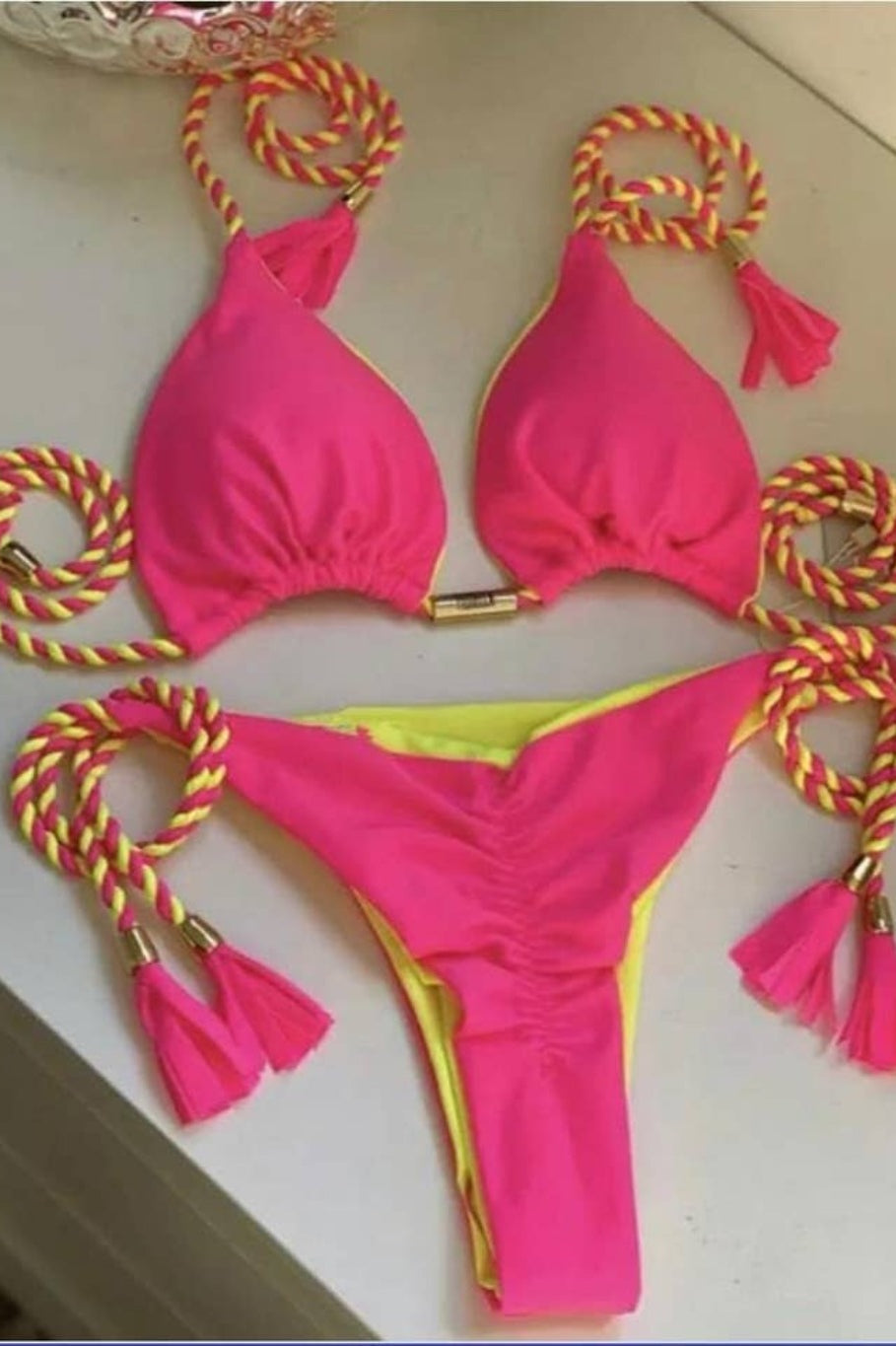 Epicplacess Swimwear 2-Piece Solid Color Bikini Swimsuit