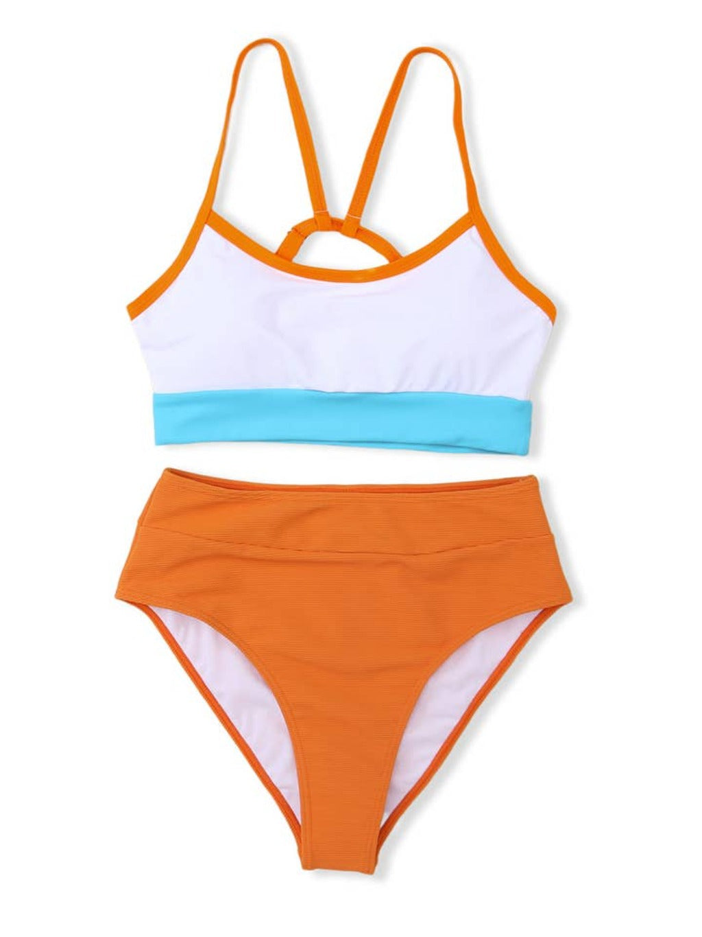 Epicplacess Swimwear Colorblock High Waist Bikini Swimsuit